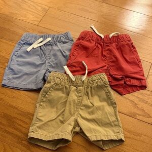 Kids Casual Shorts Set - Red, Gray, and Tan